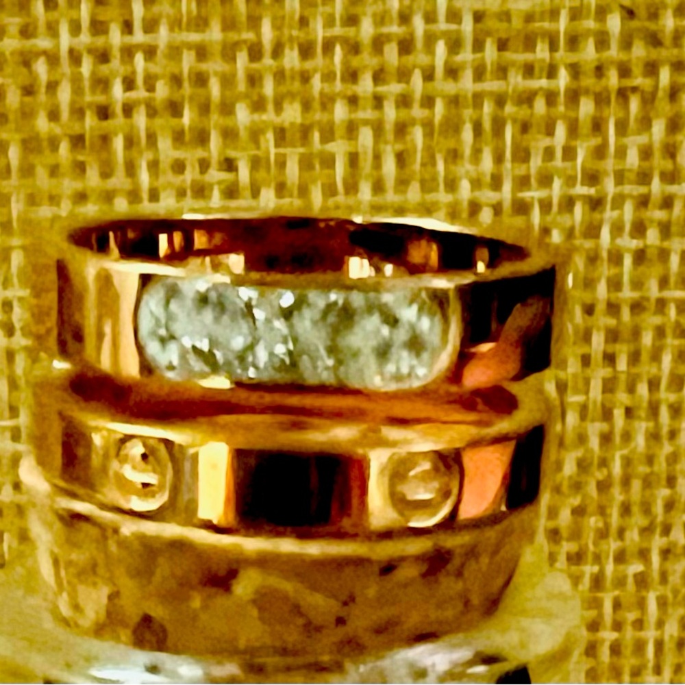 Fashion, unbranded double ring size 7
